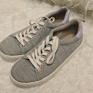 Old Navy Gray and Purple Mesh Sneakers with White Soles